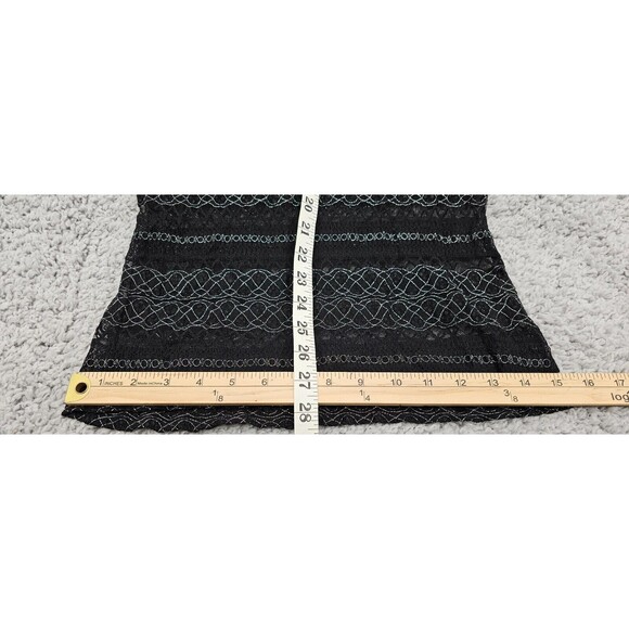 Sheer Lace Micro Mini Dress Y2K 90s Fairy Grunge Goth Glam Metallic Black Size M - Picture 13 of 13